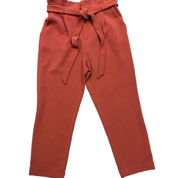 Tie-front Paperbag Waist Trouser Pants - Picture 3 of 9